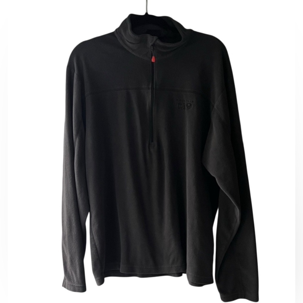 Mountain Hardwear Mens 1/2Zip Fleece Pullover Black Long Sleeve XL EUC Outerwear